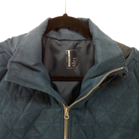 MONDETTA QUILTED OVERLAY RAIN PARKA TRENCH COAT NAVY BLUE M - Picture 6 of 12